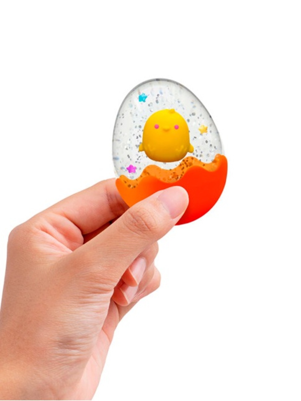 RARE NEEDOH authentic squeezter Squishy Chick Egg Sensory Toy - Orange & Yellow